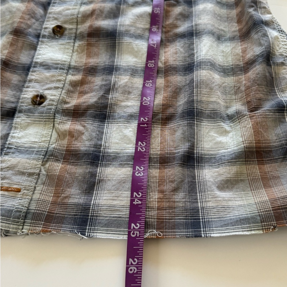 Carhartt Blue and Brown Plaid Women's Top - Picture 7 of 7